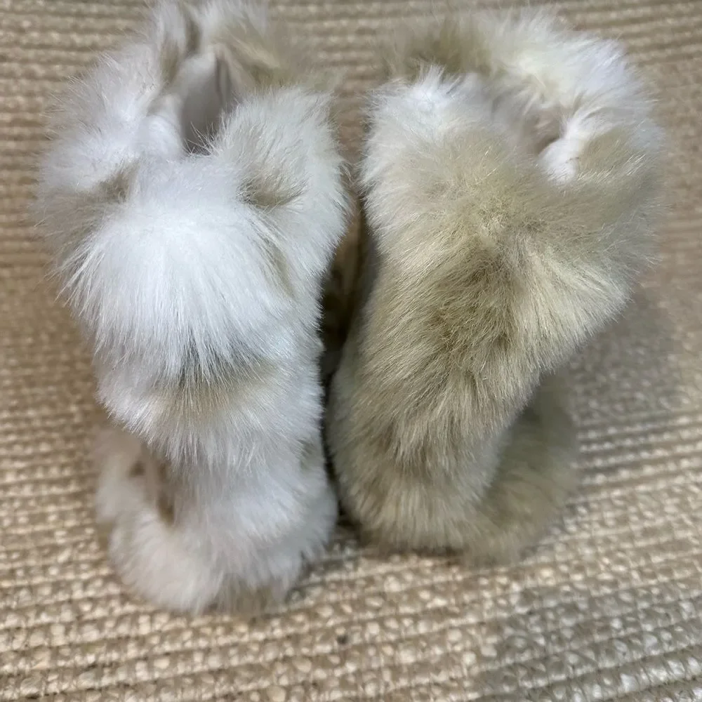 Restoration Hardware faux fur bootie slippers size 1-3